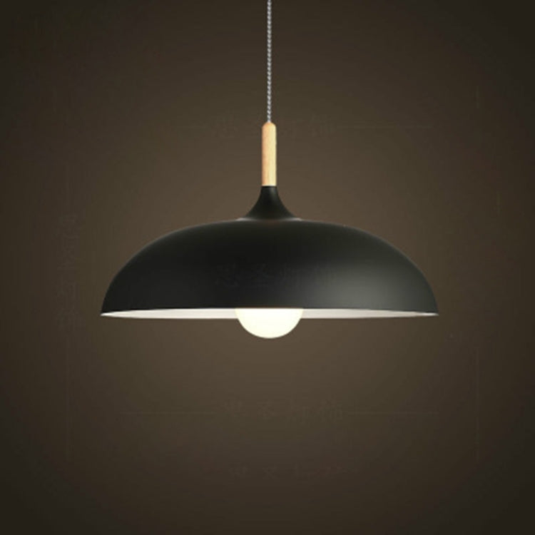40W 35cm Minimalist Creative Personality Semi-circular Lid Chandelier Wrought Iron Single-head Restaurant Living Room Hotel Lamps, 35cm Black, 35cm White