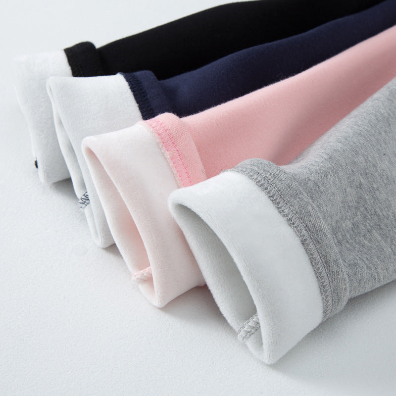 Fleece-lined Extra-thick Casual Pants For Kids