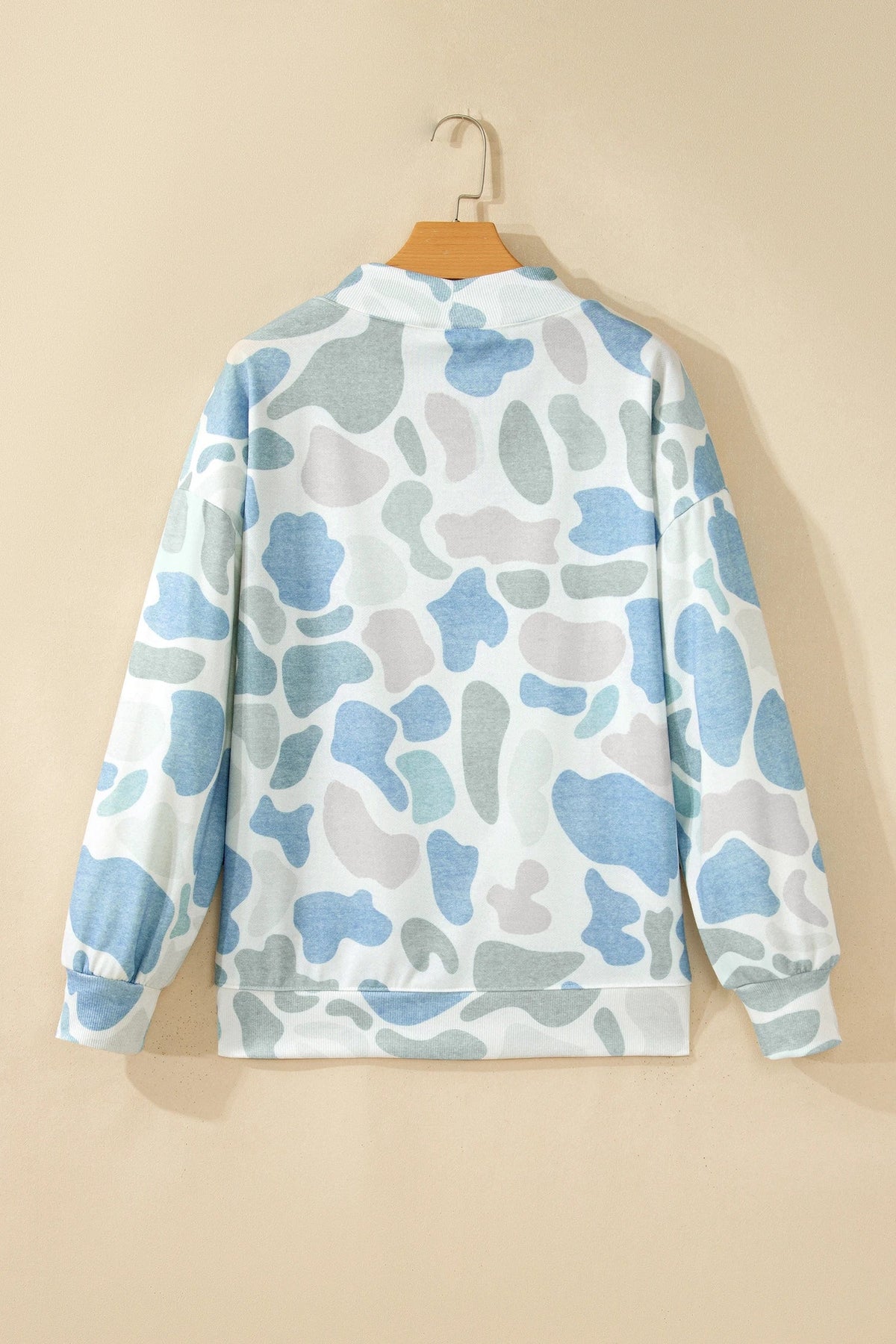Camo Long Sleeve Mock Neck Sweatshirt