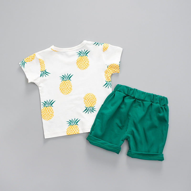 Summer Short-sleeved Suit Kids T-shirt Clothes Kids Shorts Two-piece Suit