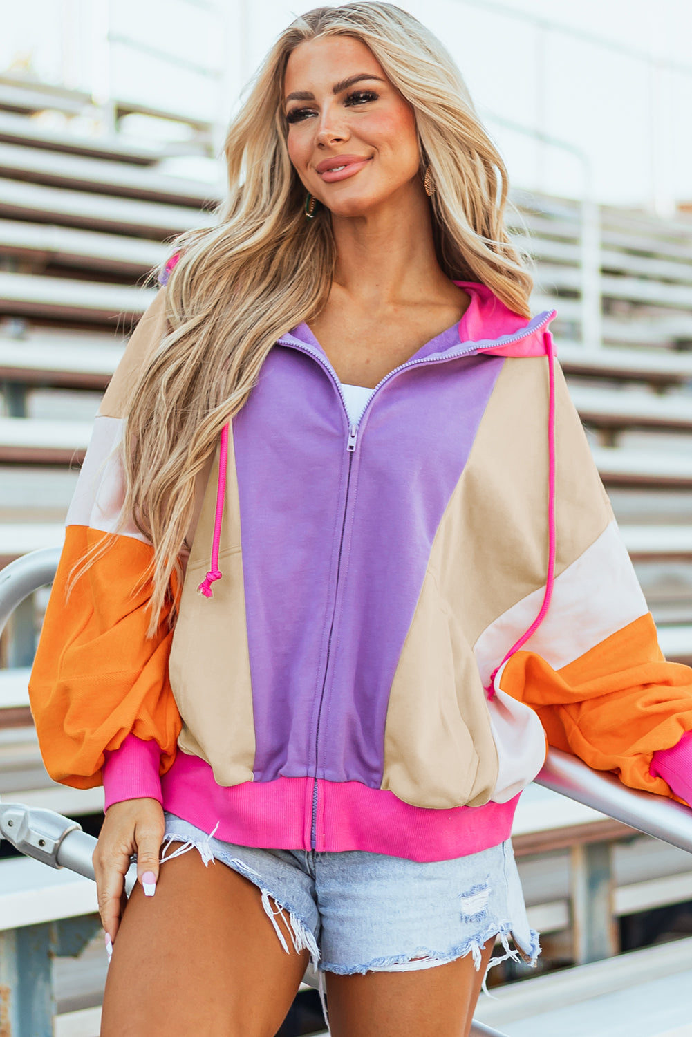 Remy Patchwork Full Zipped Hoodie