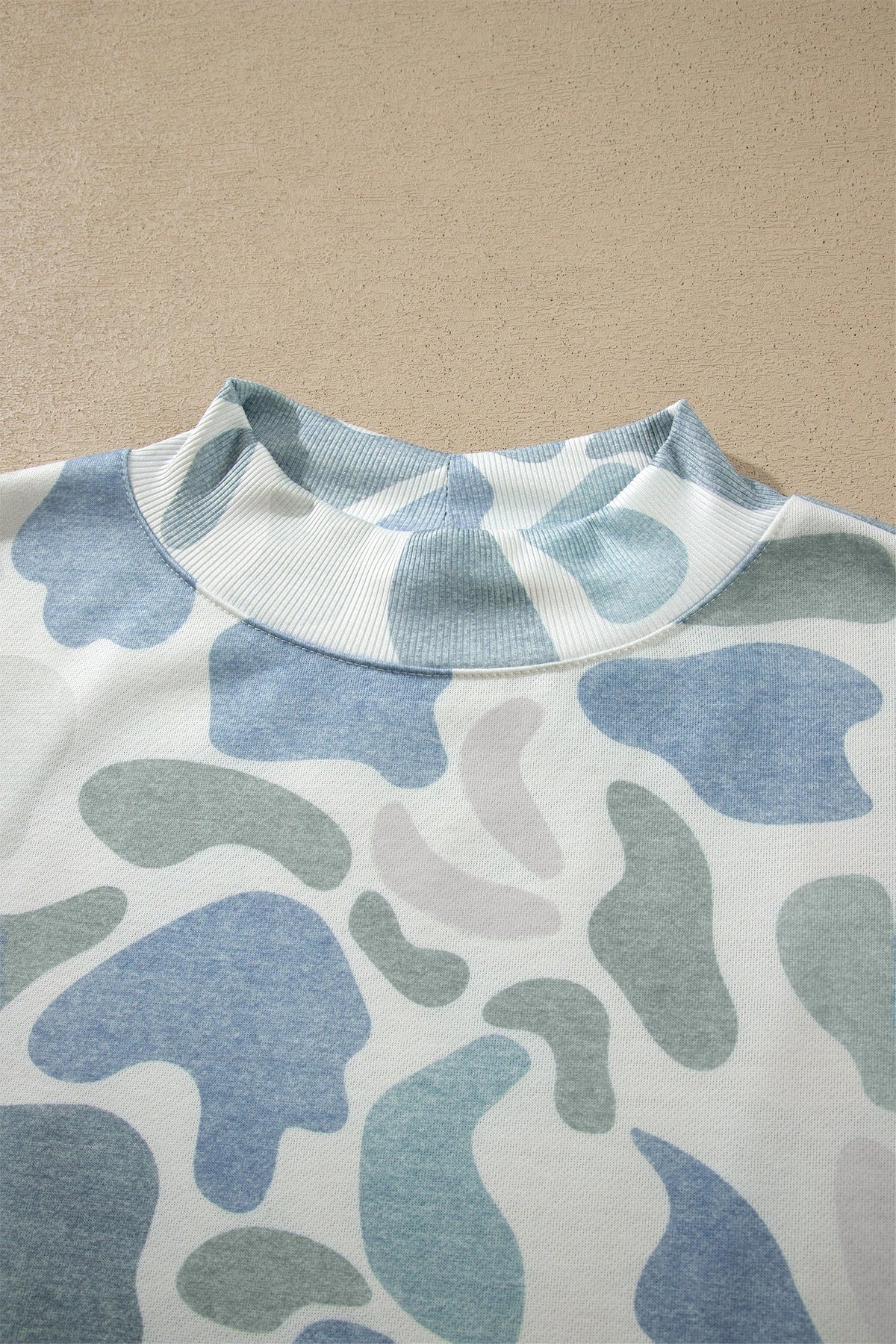 Camo Long Sleeve Mock Neck Sweatshirt