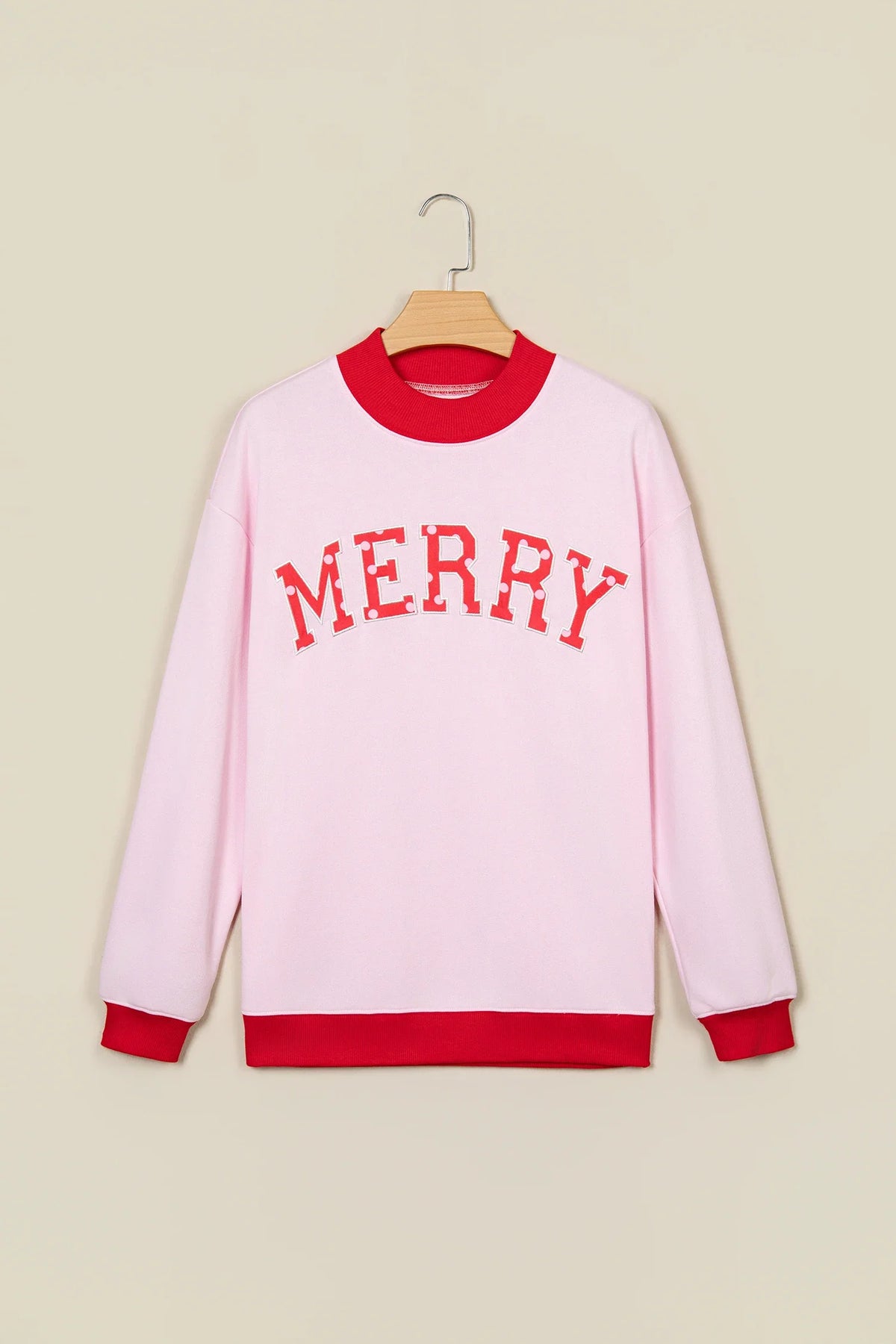 COWBOY/MERRY Polka Dot Letter Print Sweatshirt