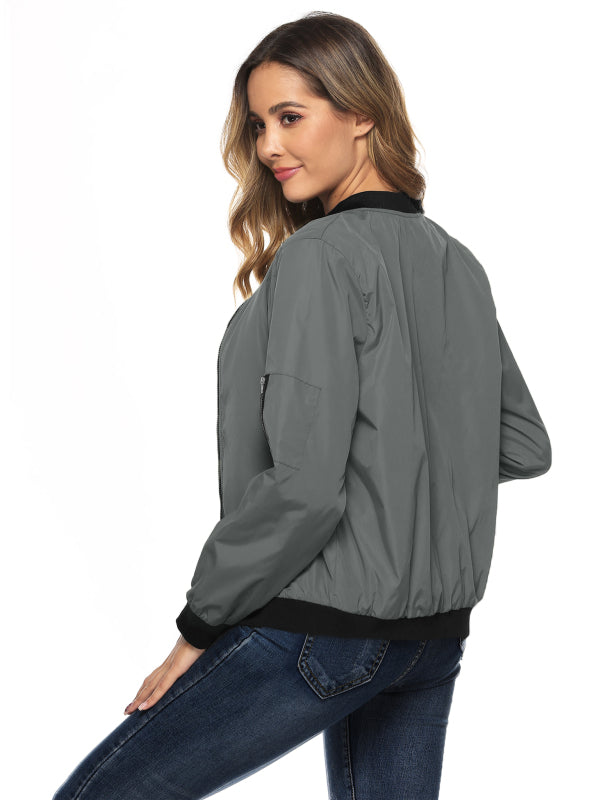Ladies Casual Fashion Zip Jacket Jacket