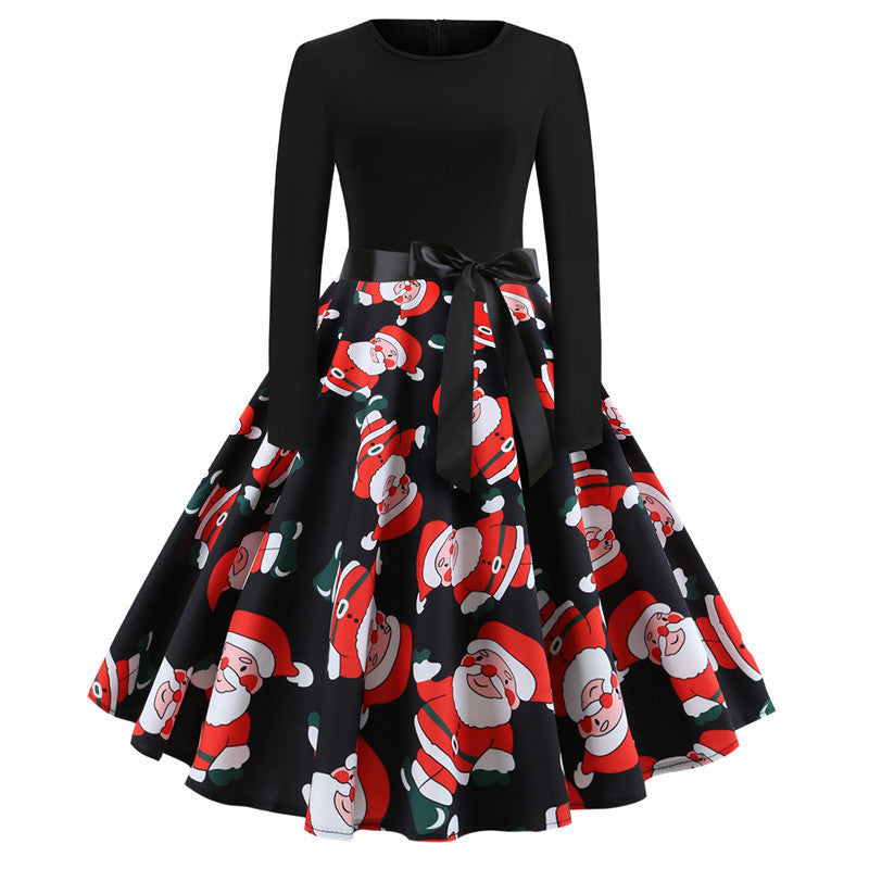 Christmas Retro Performance A- Line Dress Women's Clothing