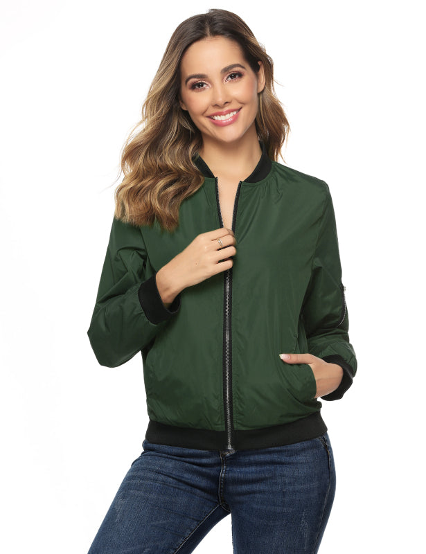 Ladies Casual Fashion Zip Jacket Jacket