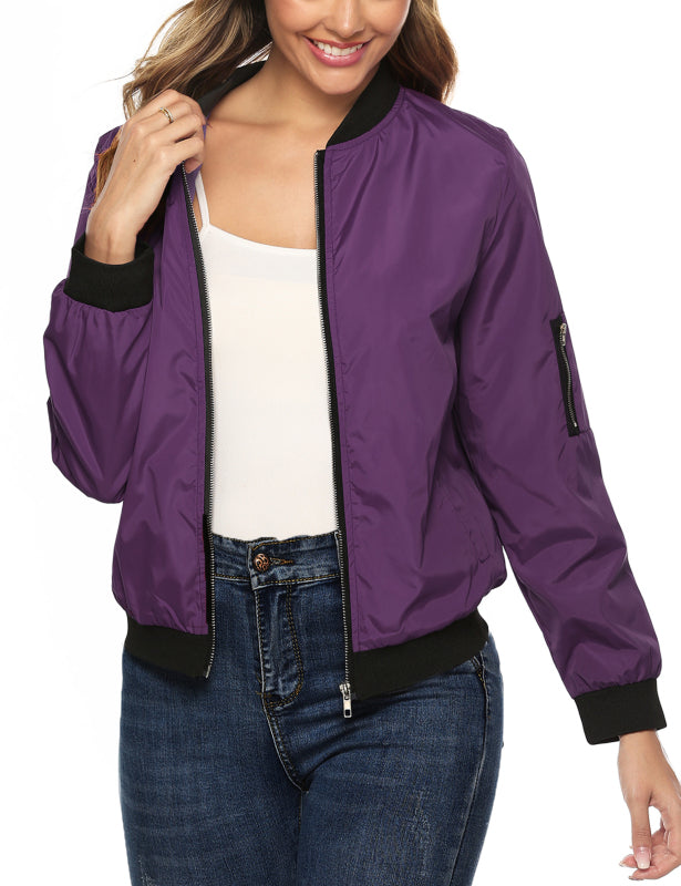 Ladies Casual Fashion Zip Jacket Jacket