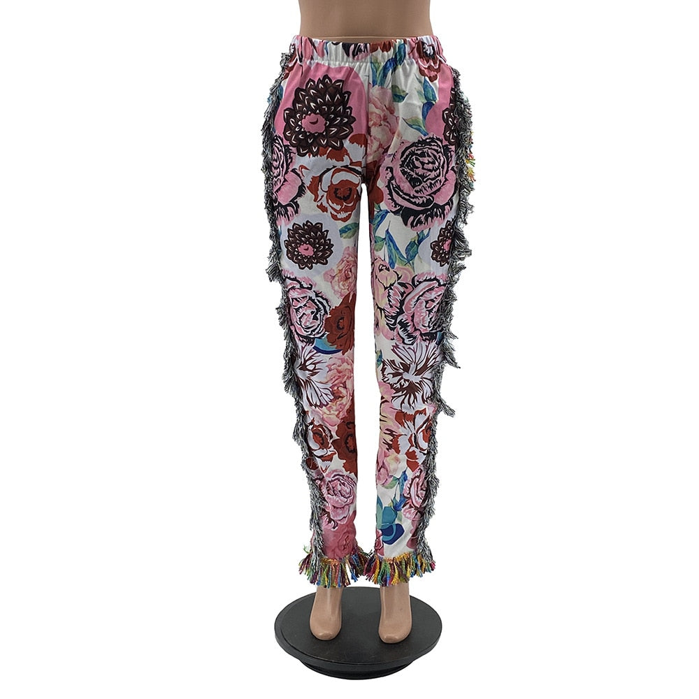 EtherealBe tassel patchwork striped pants - Boho Wide-Leg
