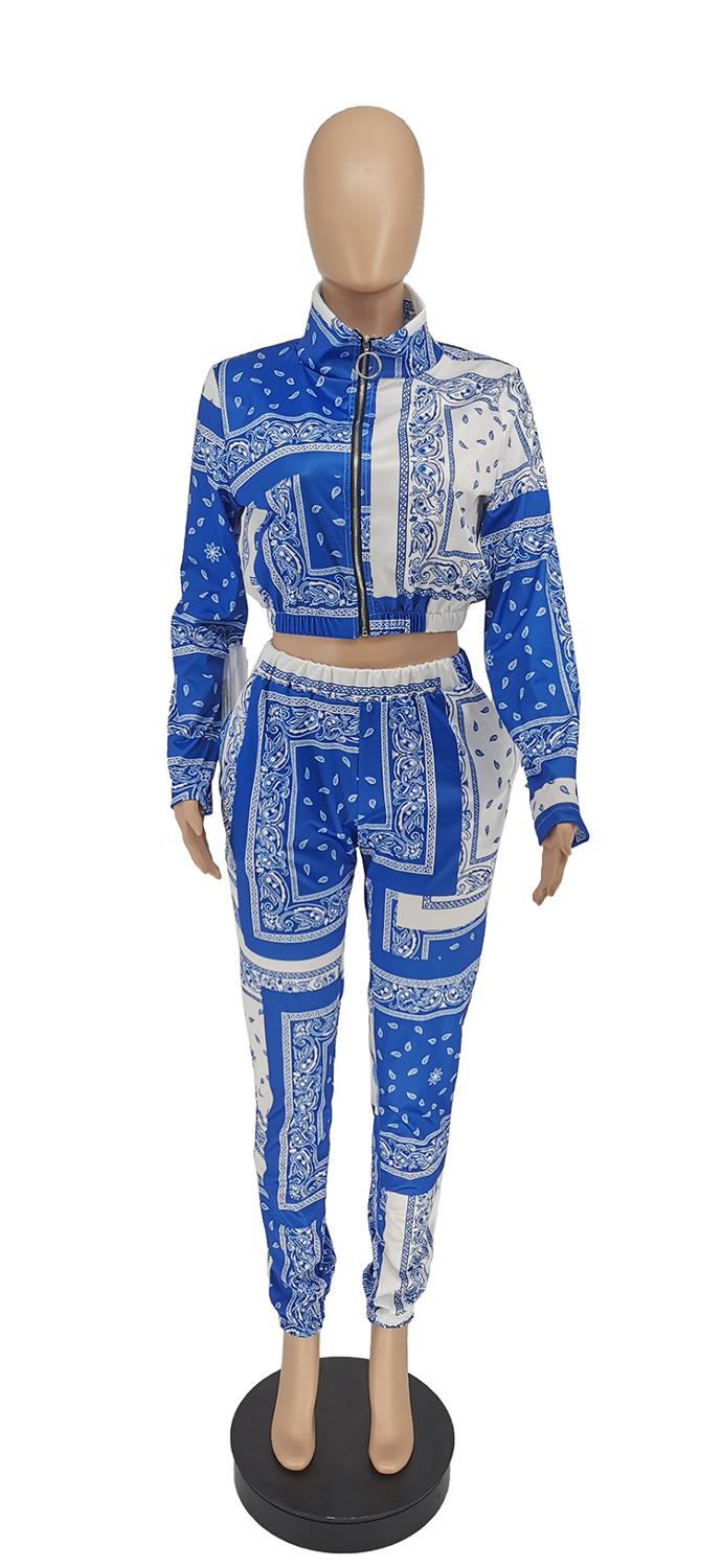 EtherealBe paisley bandana print tracksuit women - Cropped