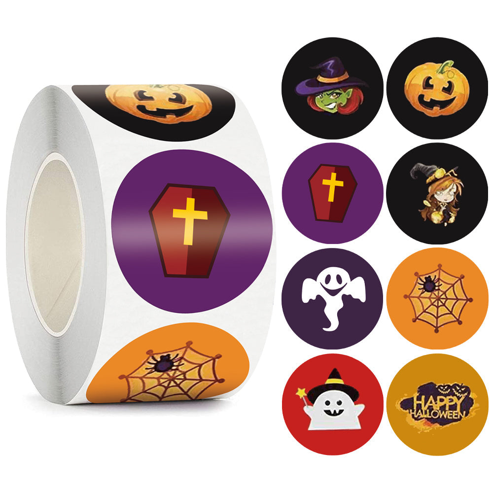 500 Rolls Happy Halloween Children's Toy Animals Thanks Decoration Sticker Label