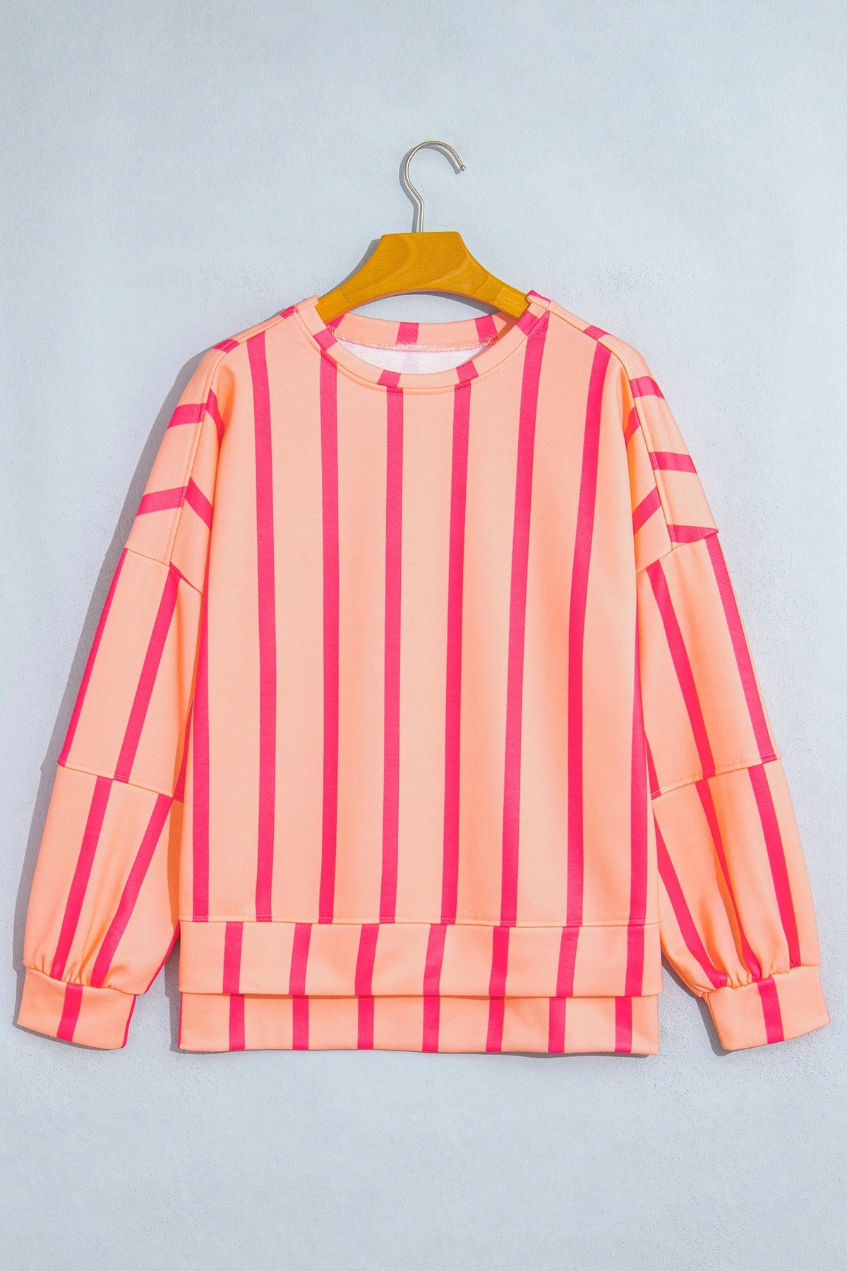 Stripe Drop Shoulder High Low Hem Sweatshirt