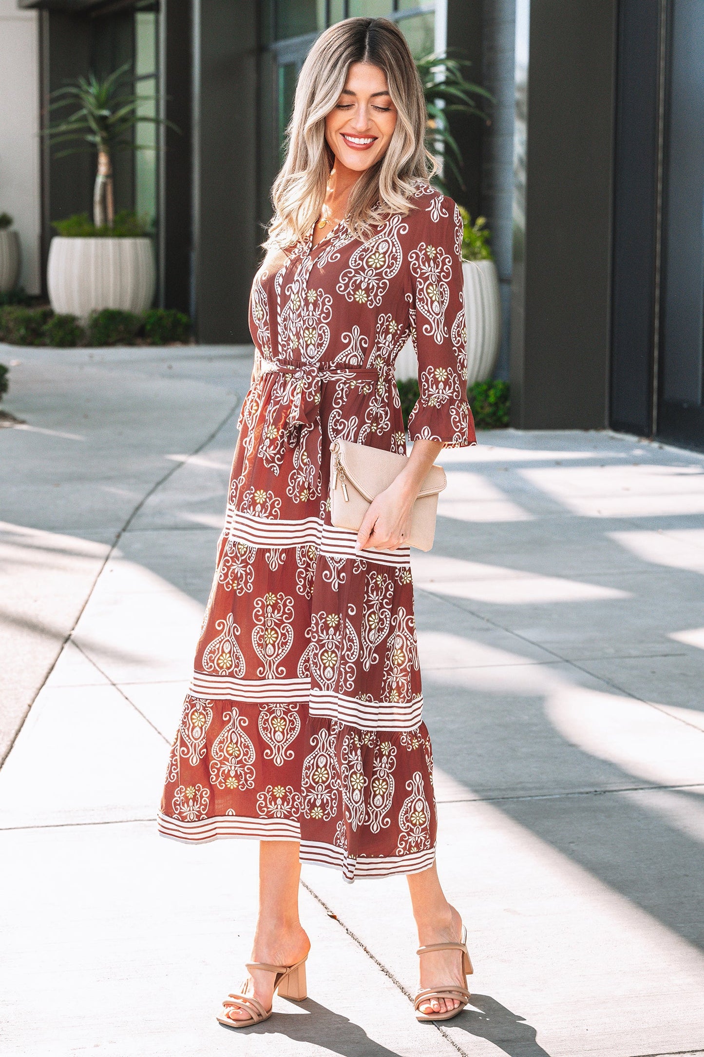Katie Trim Tiered Maxi Dress