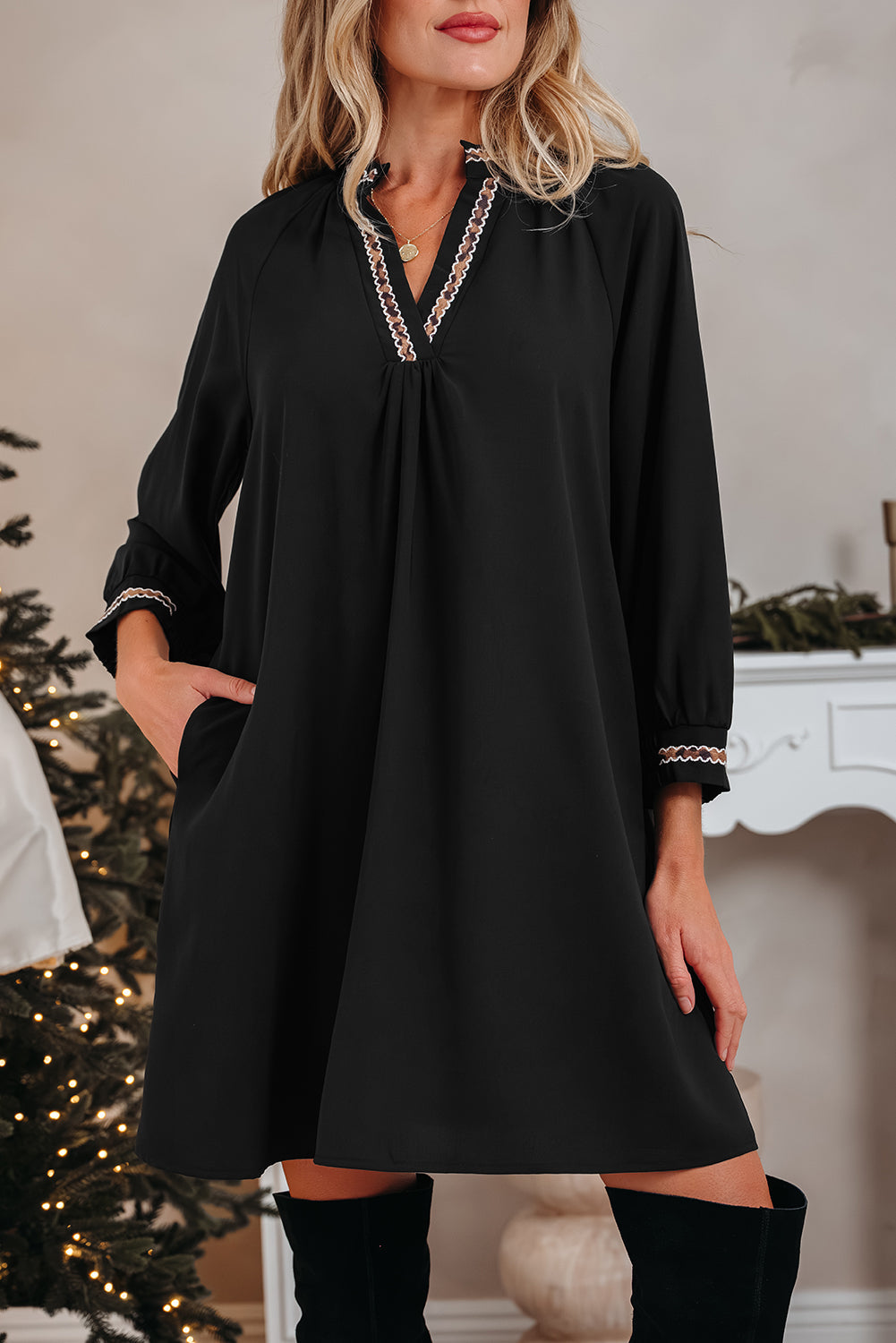 Quincy Sleeve Shift Mini Dress