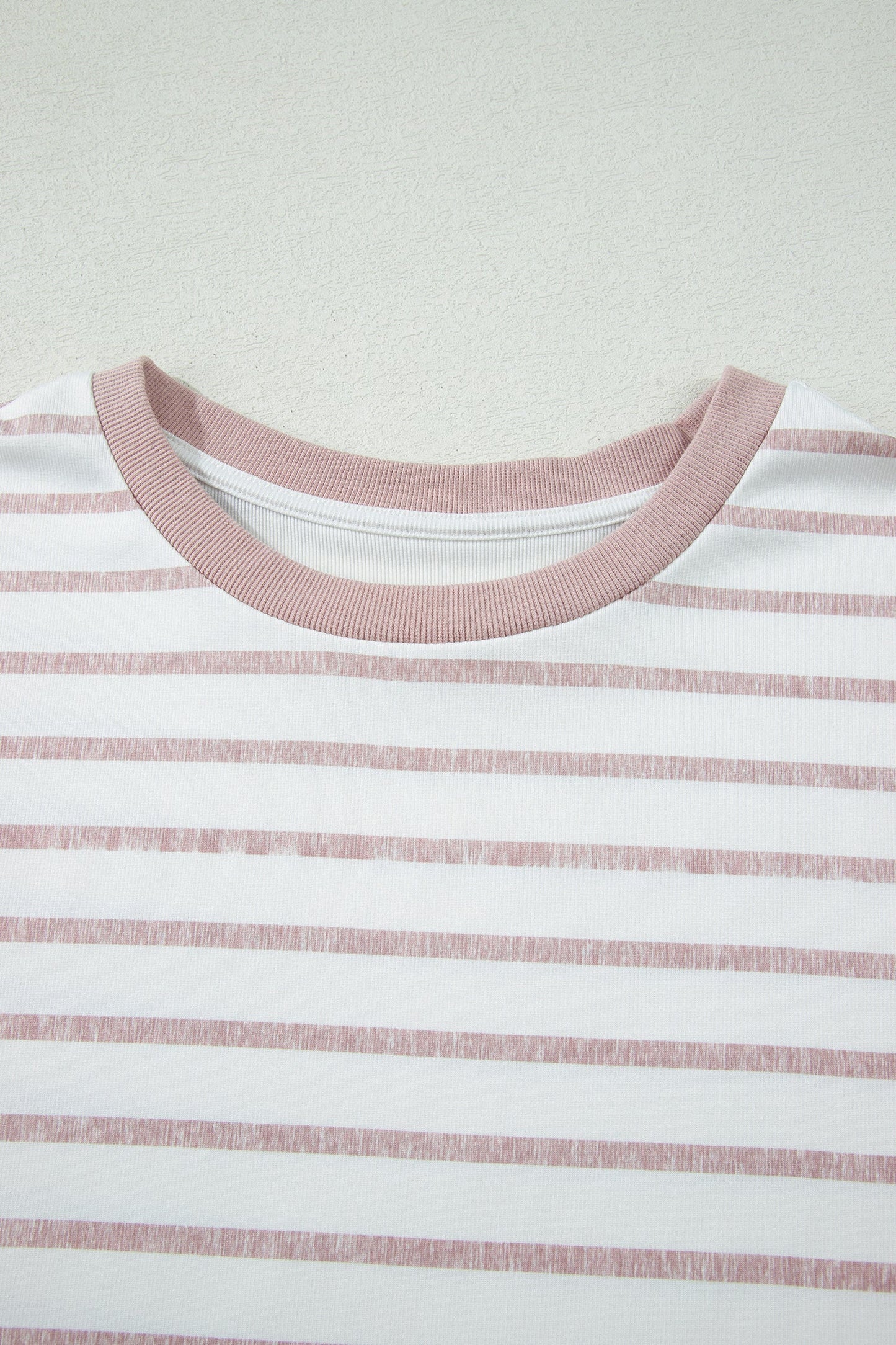 Stripe Colorblock Trim Short Sleeve Top