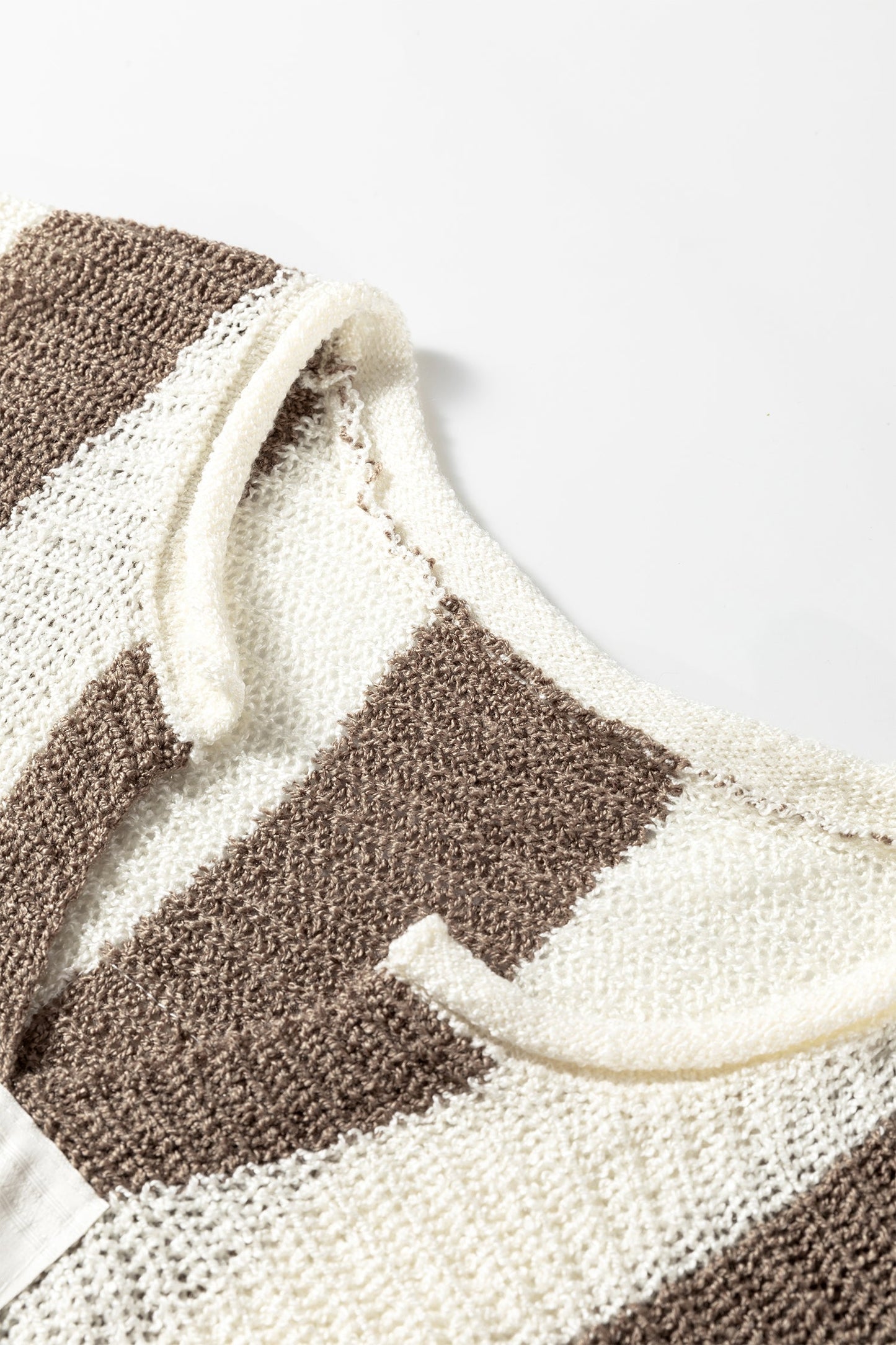 Colorblock Stripe V-Neck 3/4 Sleeve Sweater