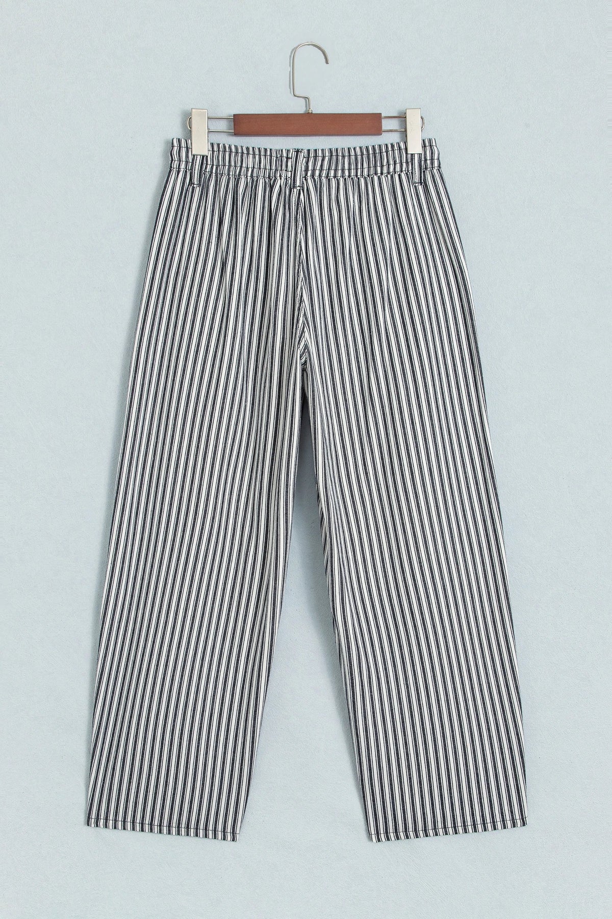 Stripe High Waist Drawstring Loose Pants