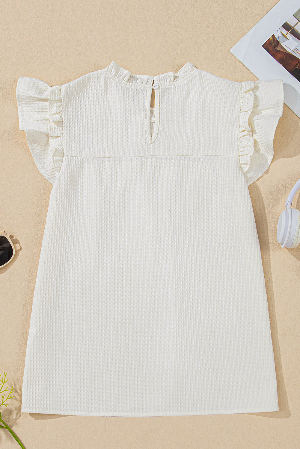Ava Trim Waffle Knit Blouse