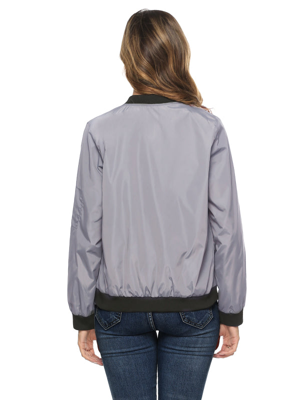 Ladies Casual Fashion Zip Jacket Jacket