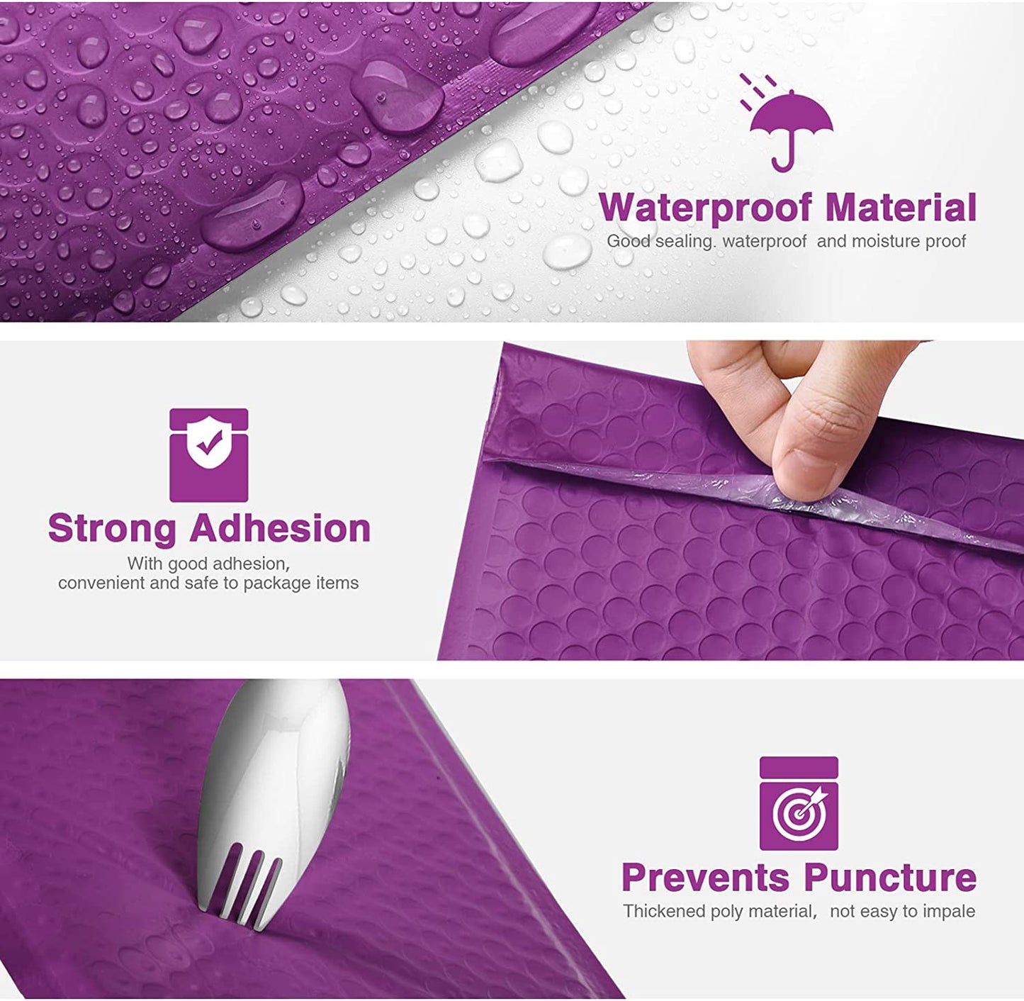 6x10 Bubble Mailer  #0 | Usable Size 6x9" | Purple