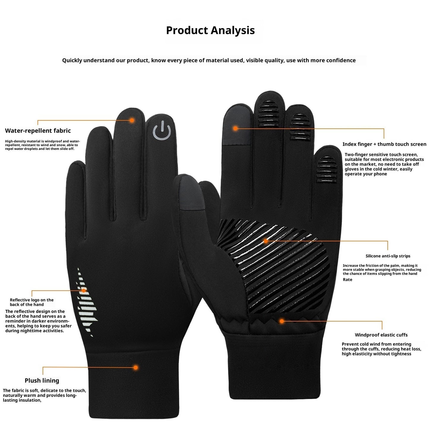 Men's Fleece-lined Anti-slip Thick Warm Riding Gloves