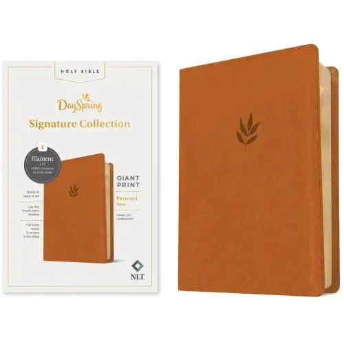 NLT Personal Size Giant Print Bible, Filament-Enabled Edition (Leatherlike, Classic Tan, Red Letter): Dayspring Signature Collection