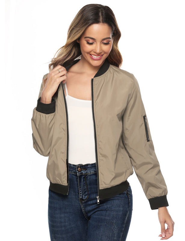Ladies Casual Fashion Zip Jacket Jacket