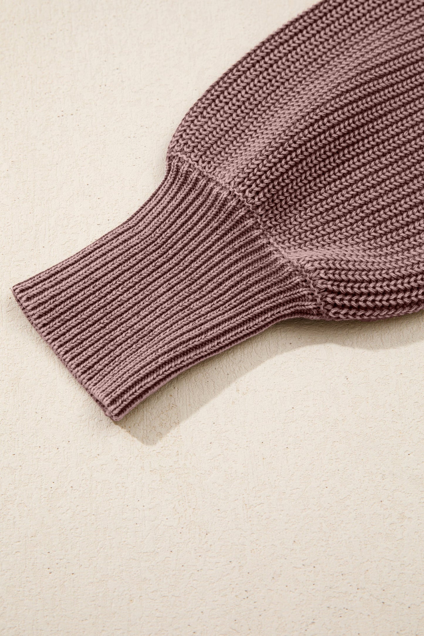 Mineral Wash Buttoned Polo Collar Knit Sweater