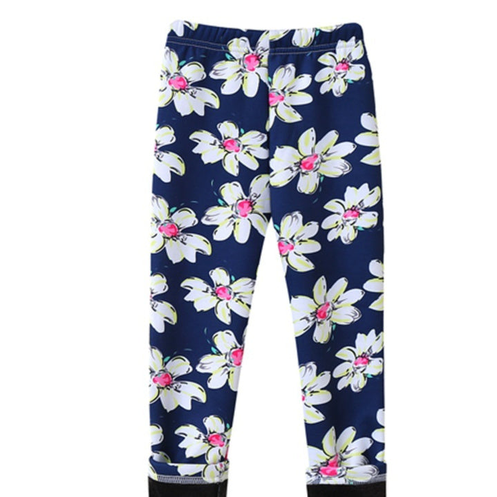 Girls Thin-Flannel SpringAutumn Outerwear Milk-Viscose Pants