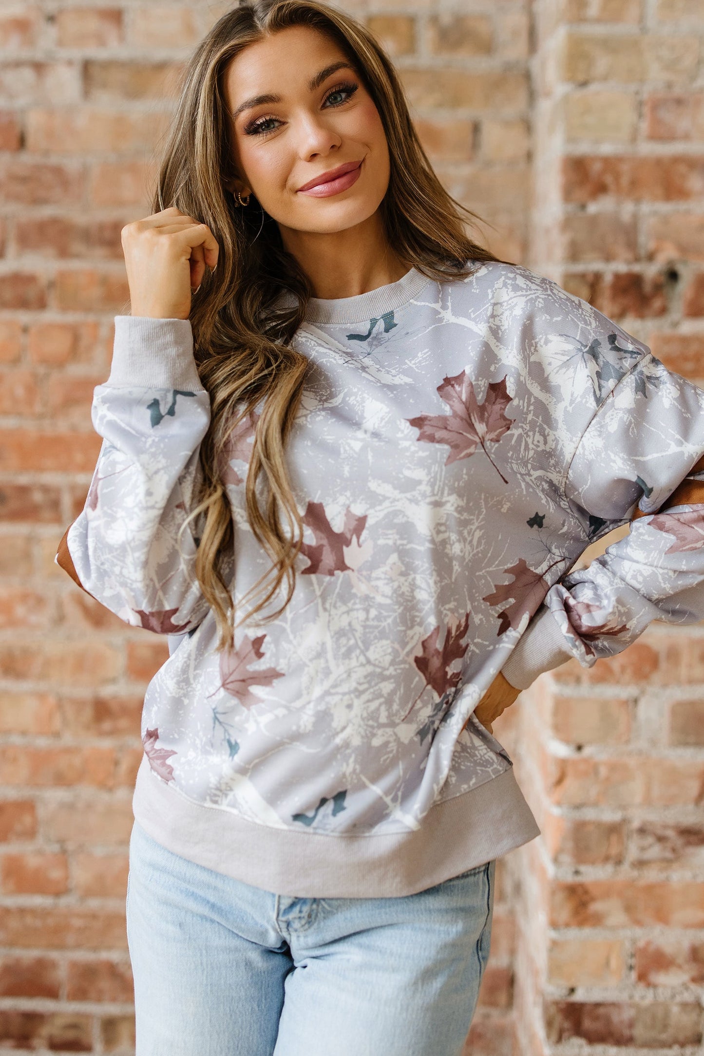 Salem Striped Sleeve Casual Sweatshirt