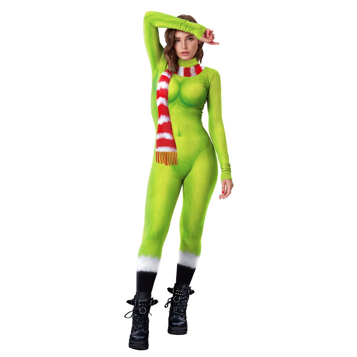 Christmas Clothing  Family Clothing Cos Stage Costume Digital Printed Jumpsuit Tight Jumpsuit