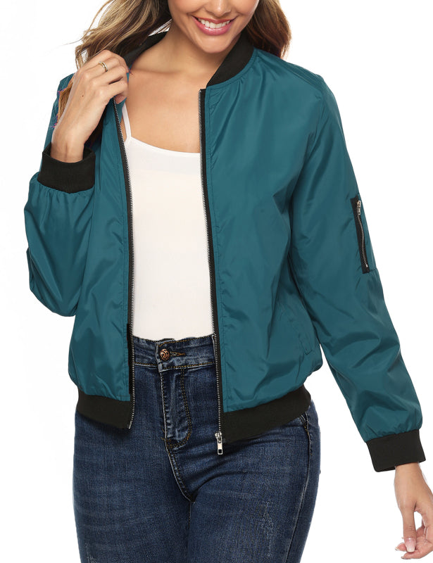Ladies Casual Fashion Zip Jacket Jacket