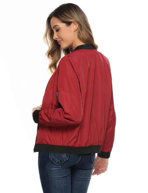 Ladies Casual Fashion Zip Jacket Jacket