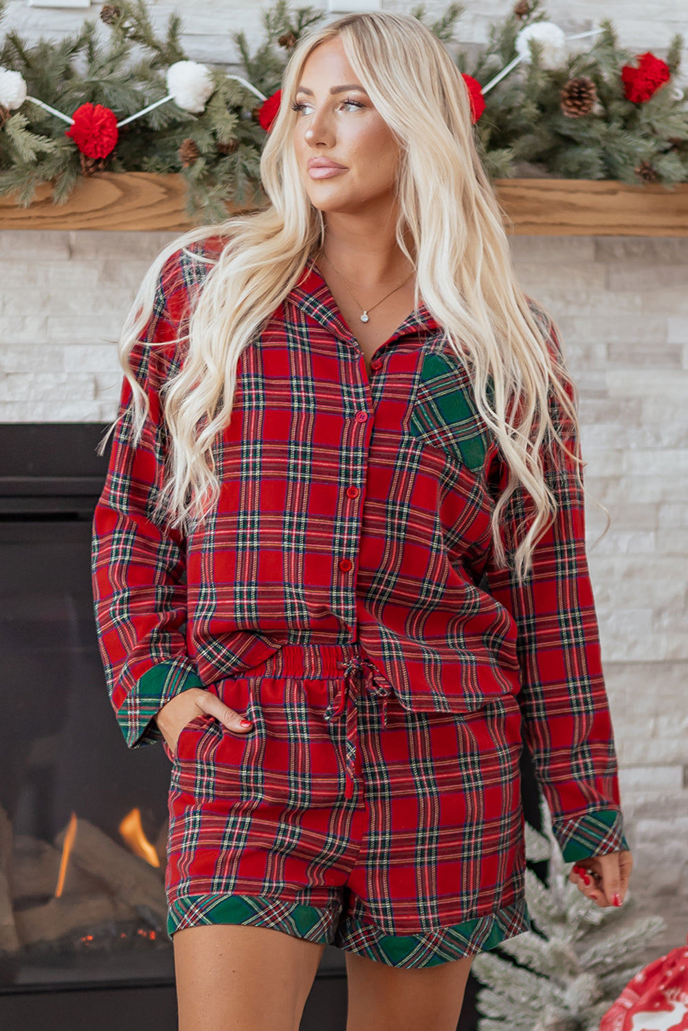 Lananina 2pcs Pajama Set Long Sleeve Top