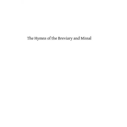 The Hymns of the Breviary and Missal