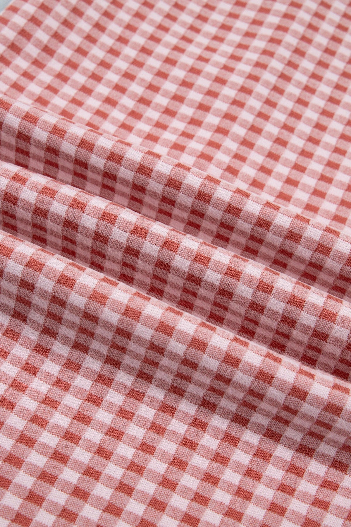 Gingham Exposed Seam Drawstring Elastic Waist Pants