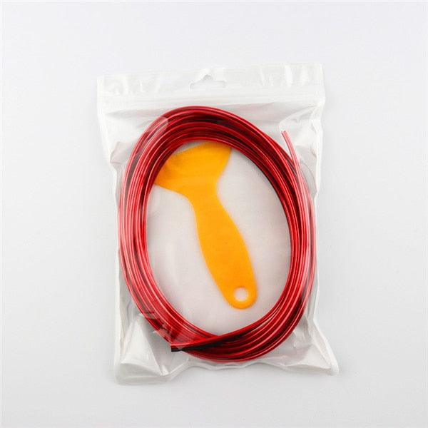 Car Styling Universal Flexible Interior Moulding Trim Strips Car Accessories Decoration Strip Dashboard Universal Car Gap Fillers Automobile Moulding Line Decorative Accessories Edge Sticker Flexible Strip Garnish Accessory with Installing Tool