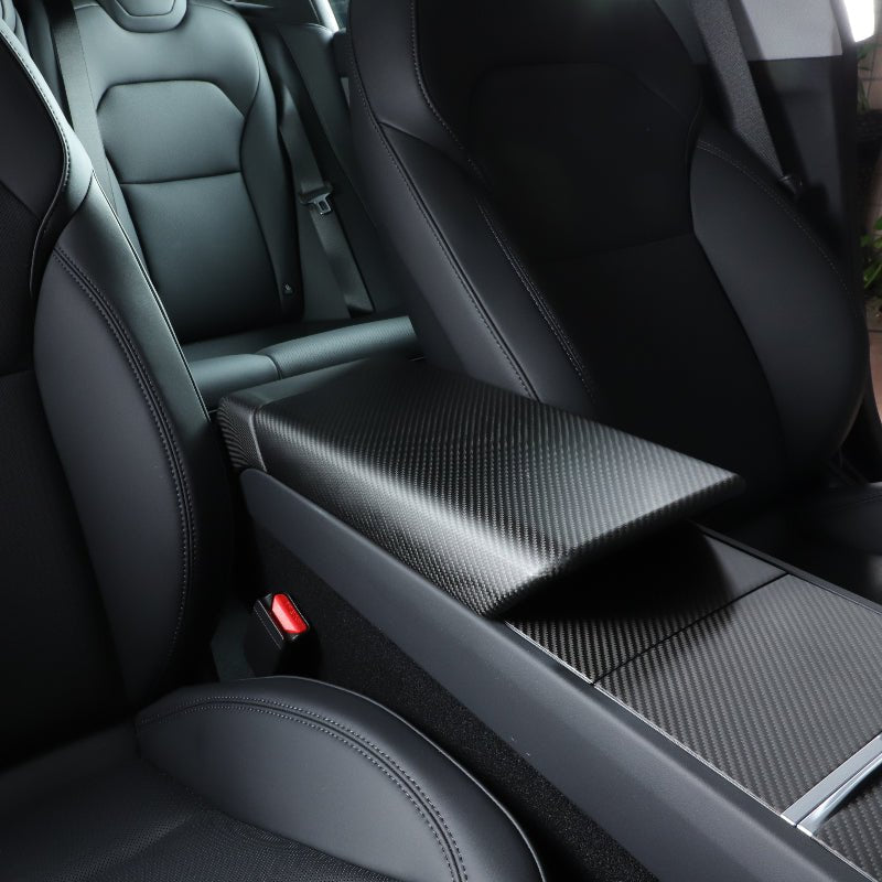 Carbon Fiber Armrest Cover For Tesla Model 3 Highland / Model Y