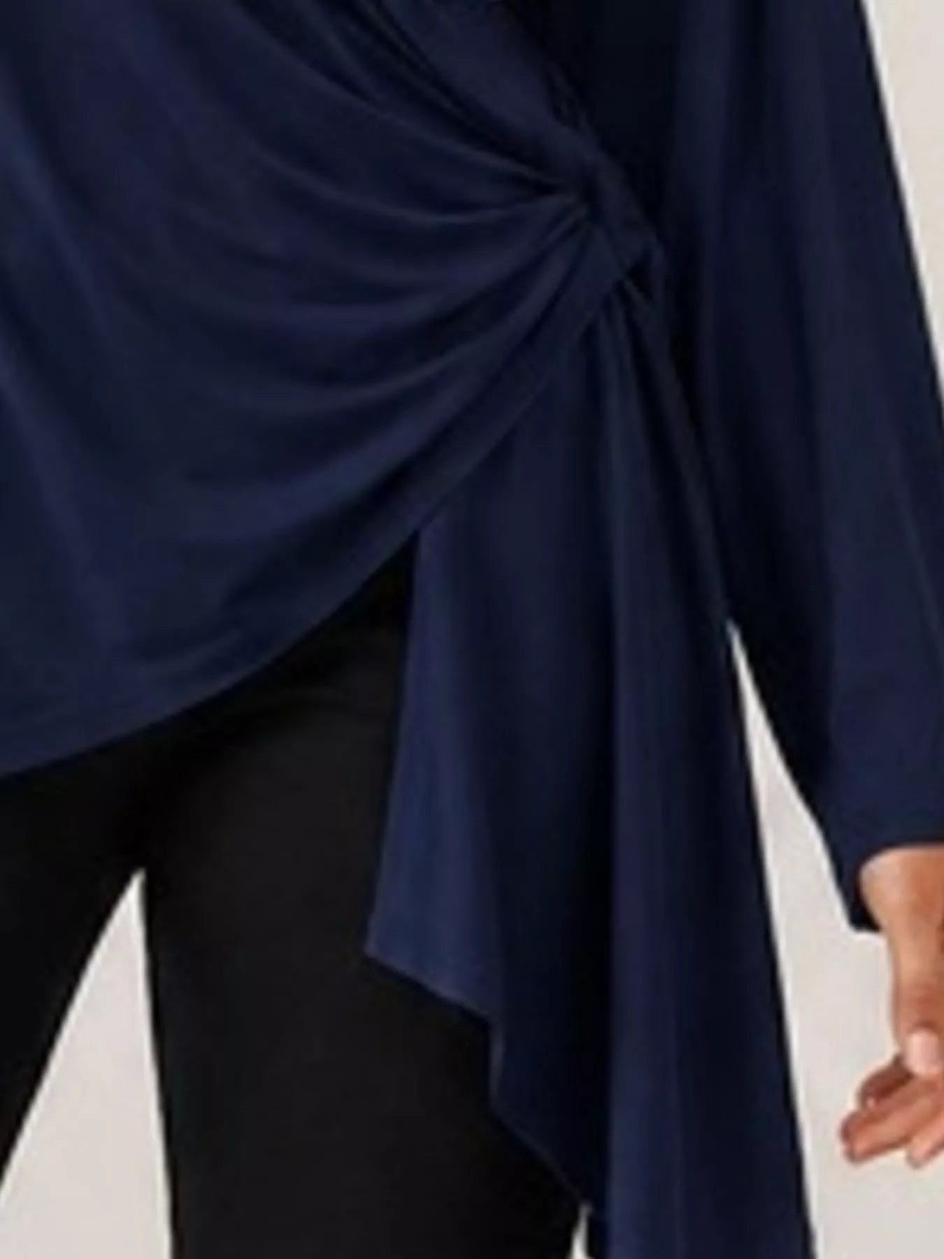 Long Sleeve Wrap T-Shirt with Side Knot Detail