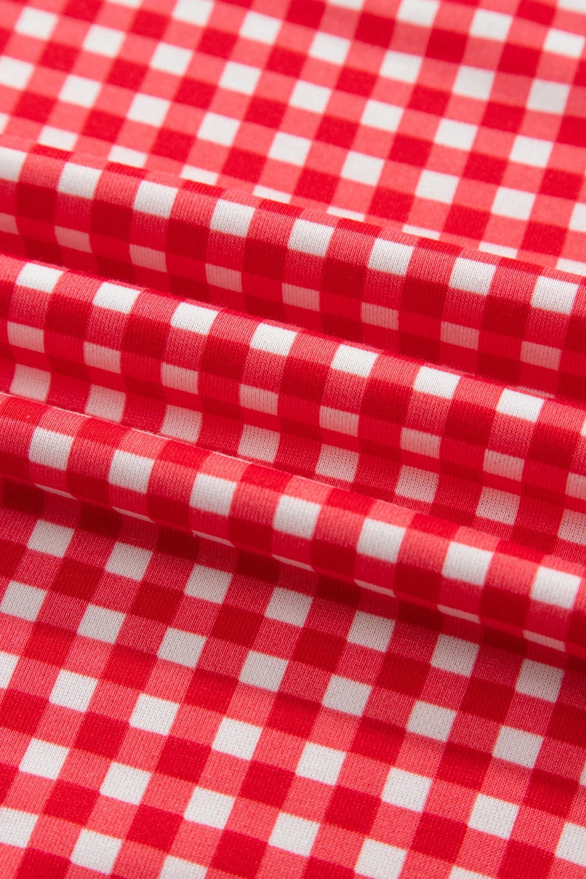 Gingham Contrast Trim Oversized Top & Skort Set