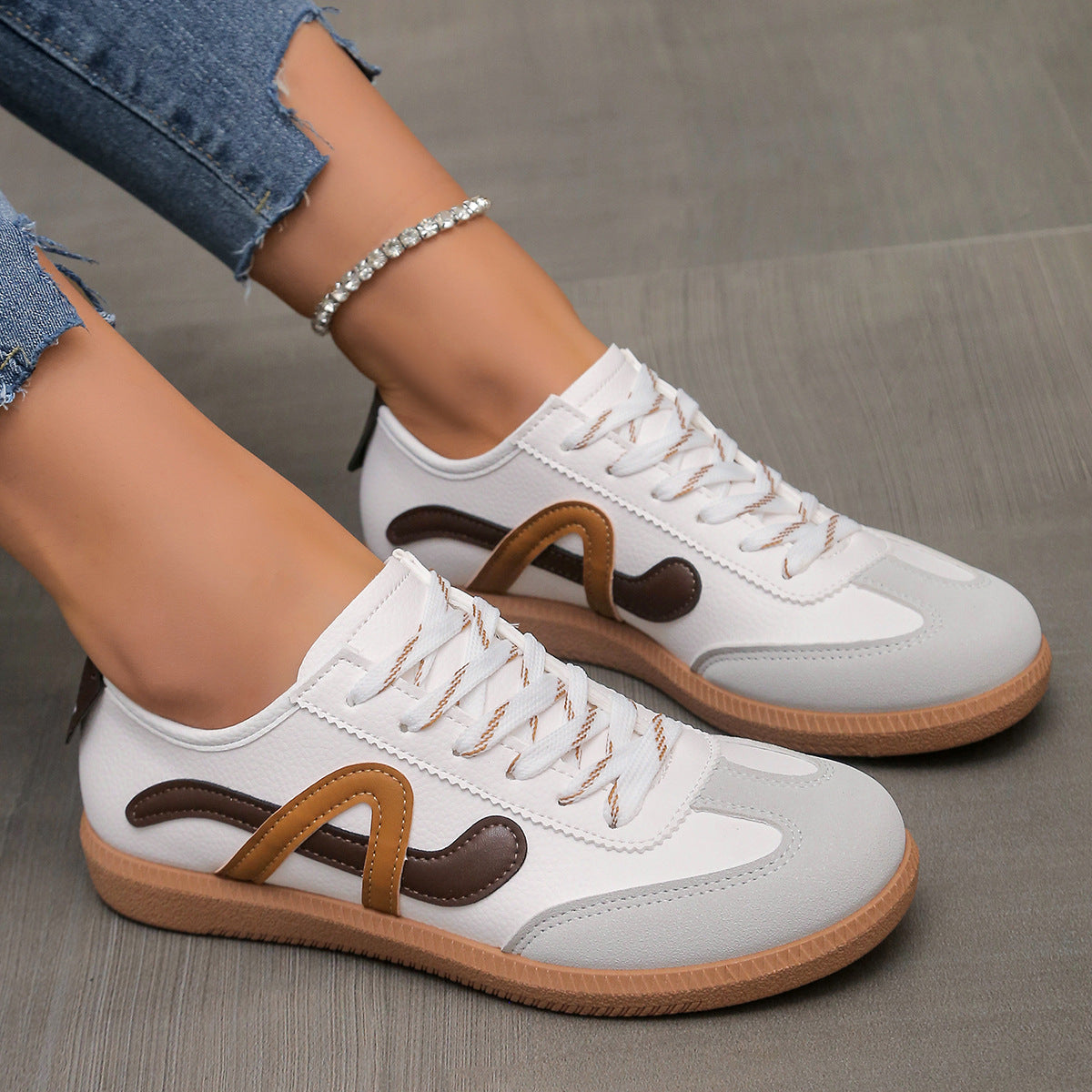 German Training Women's Flat Retro Casual Sports Skate Shoes
