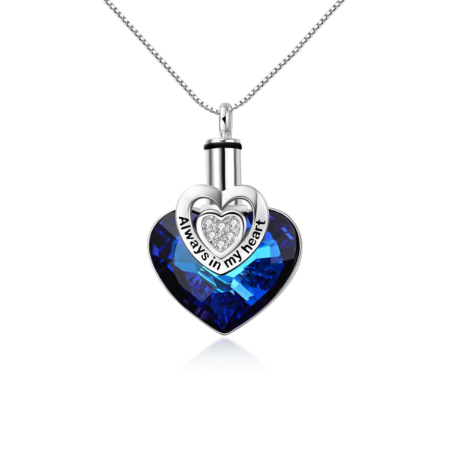 S925 Sterling Silver Heart Embellished with Crystals from Austria Necklace