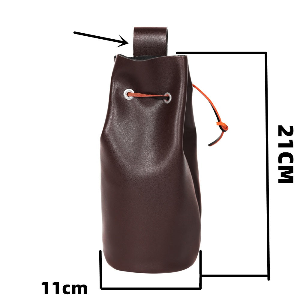 Cowhide Drawstring Leather Handmade Coin Purse