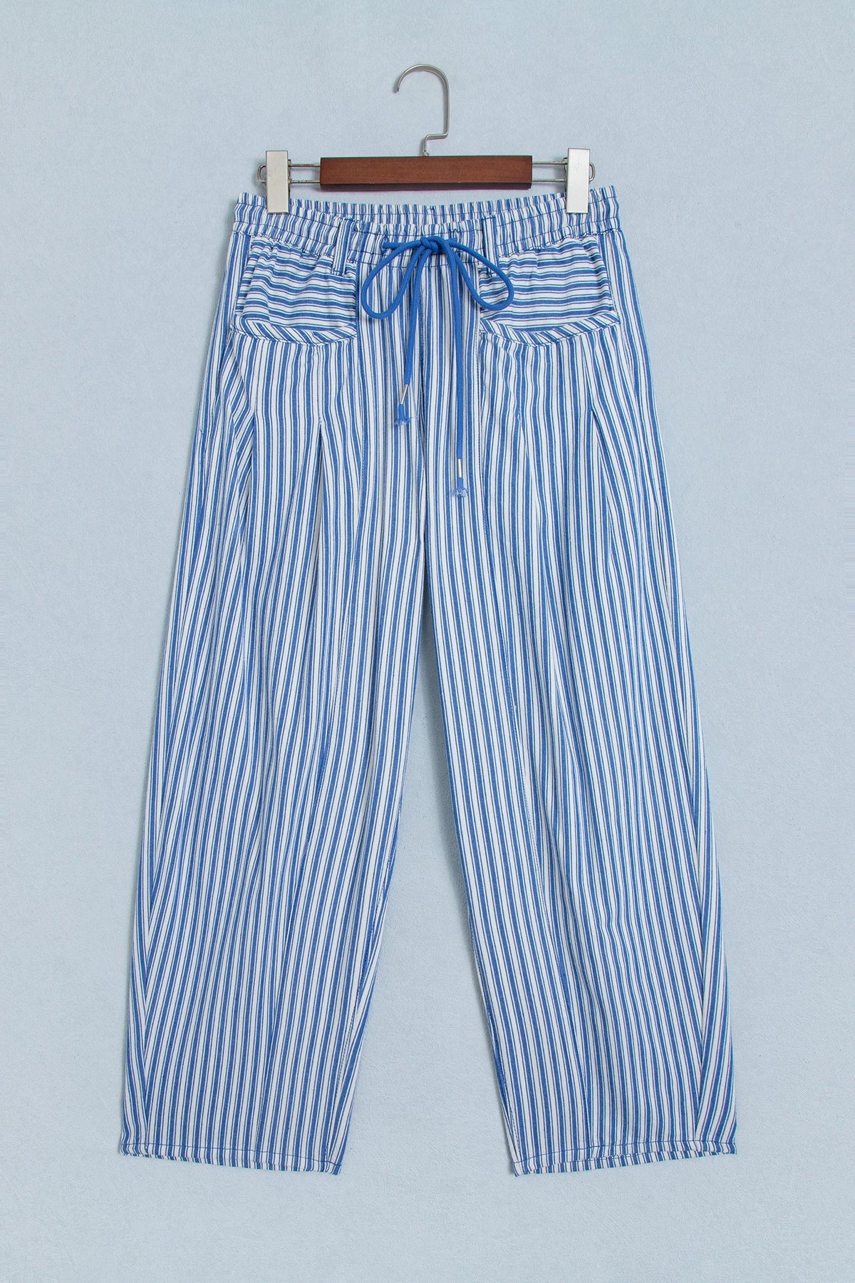Stripe High Waist Drawstring Loose Pants