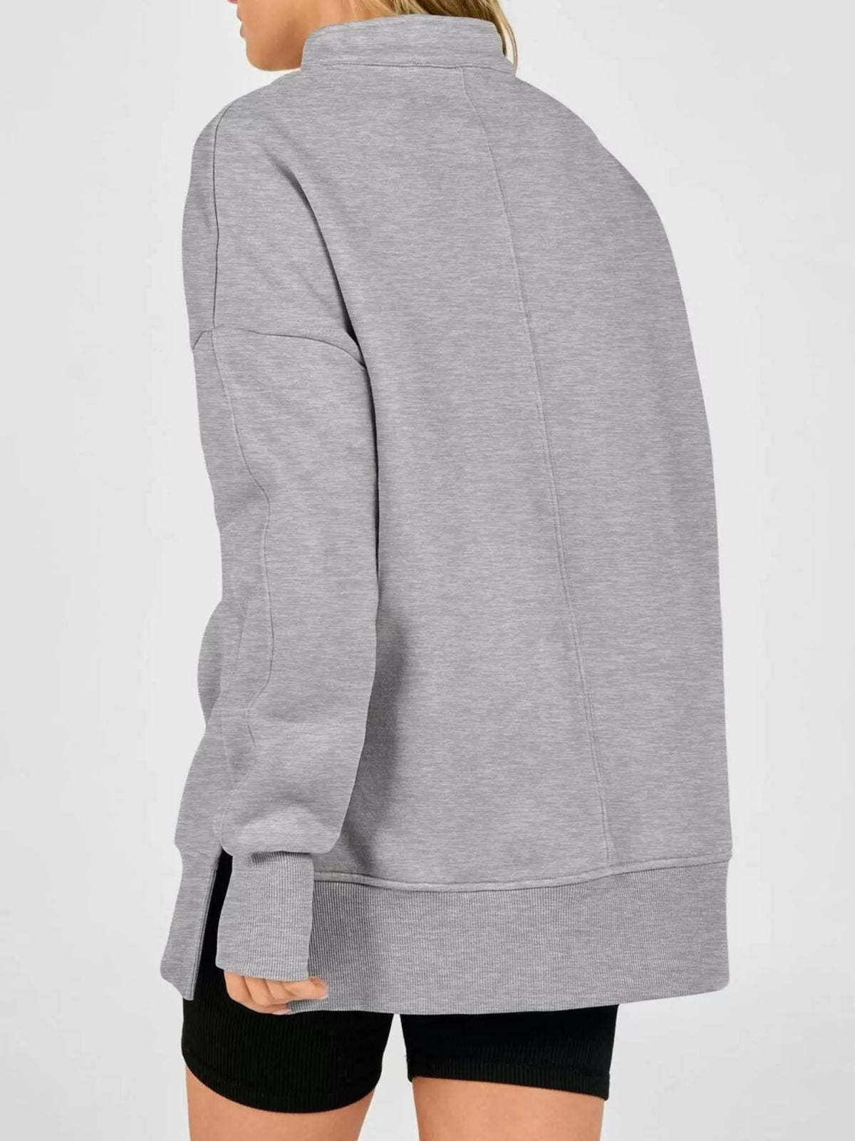 Quarter-Zip Dropped Shoulder Sweatshirt