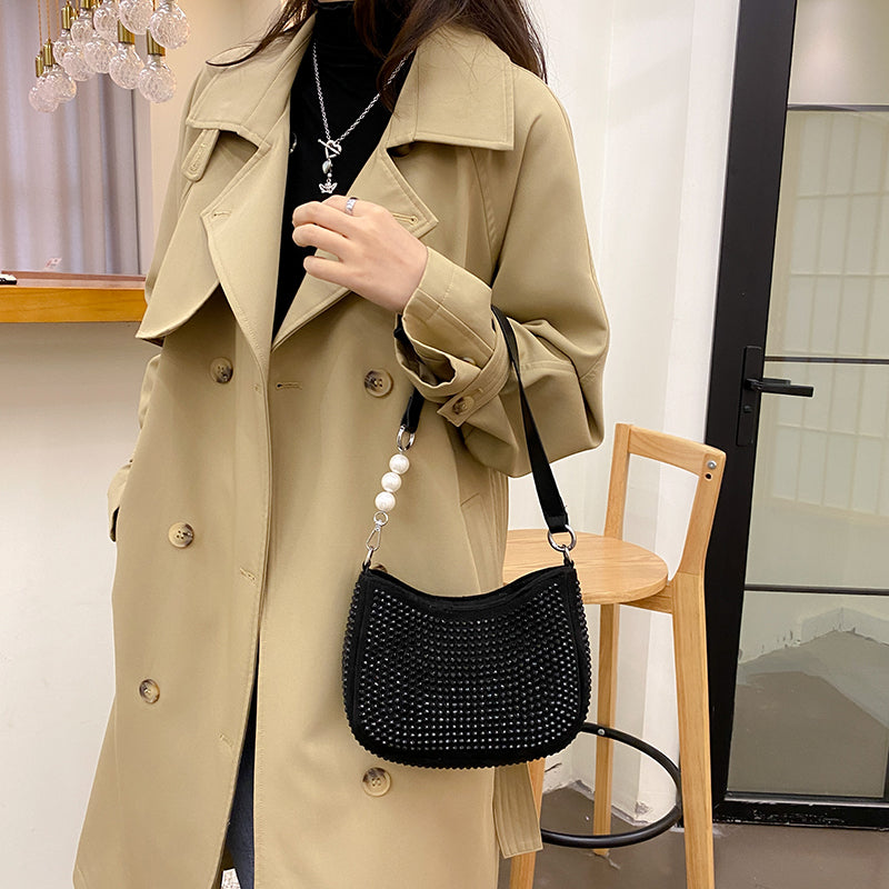 Diamonds Luxury Women Bags Designer Handbags Pearl Totes Chains Crossbody Bags For Women 2022 Messenger Shoulder Bag Bling Purse