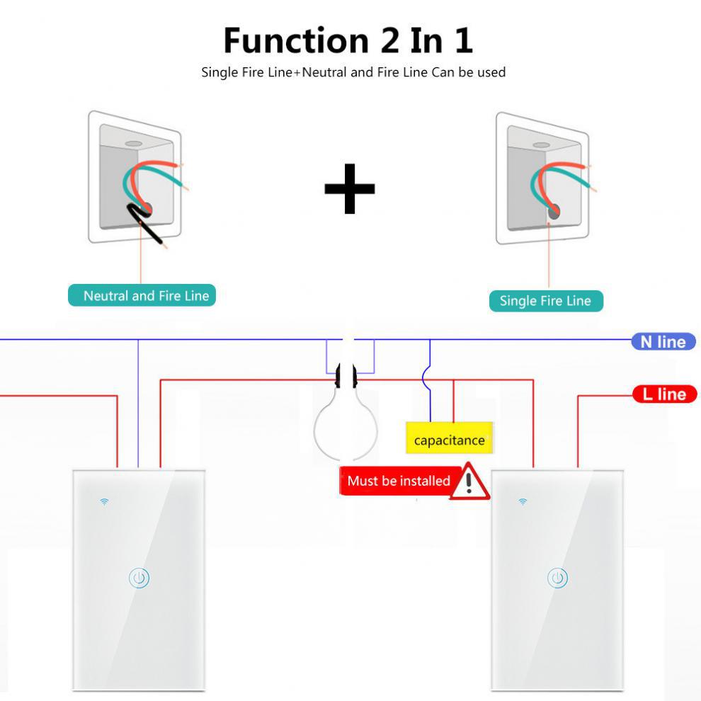 Zero Fire  Single Fire Universal Graffiti Smart USAustralian Wifi Touch Wall Panel