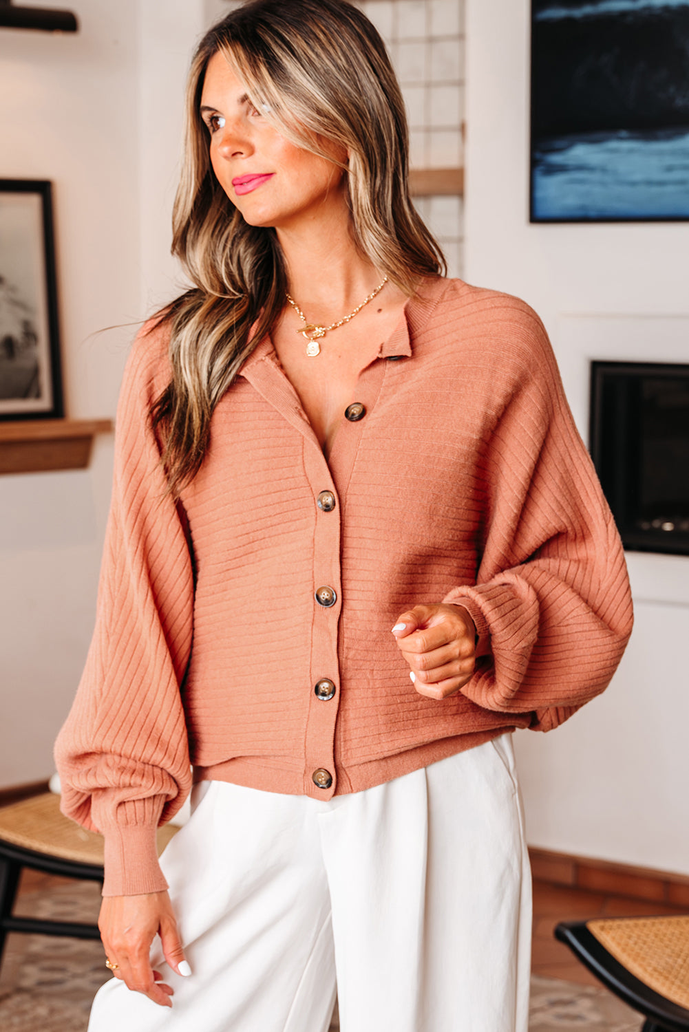 Parker Button Front Dolman Sleeve Sweater Cardigan