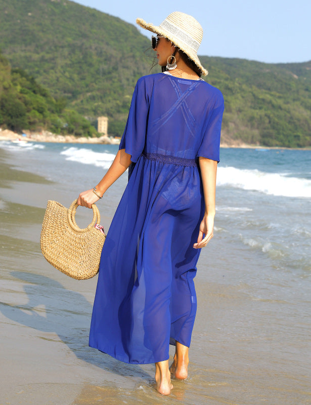 Fashion All-Match Casual Lace Long Chiffon Cardigan