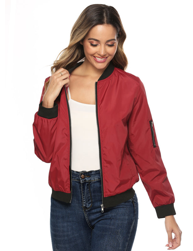 Ladies Casual Fashion Zip Jacket Jacket