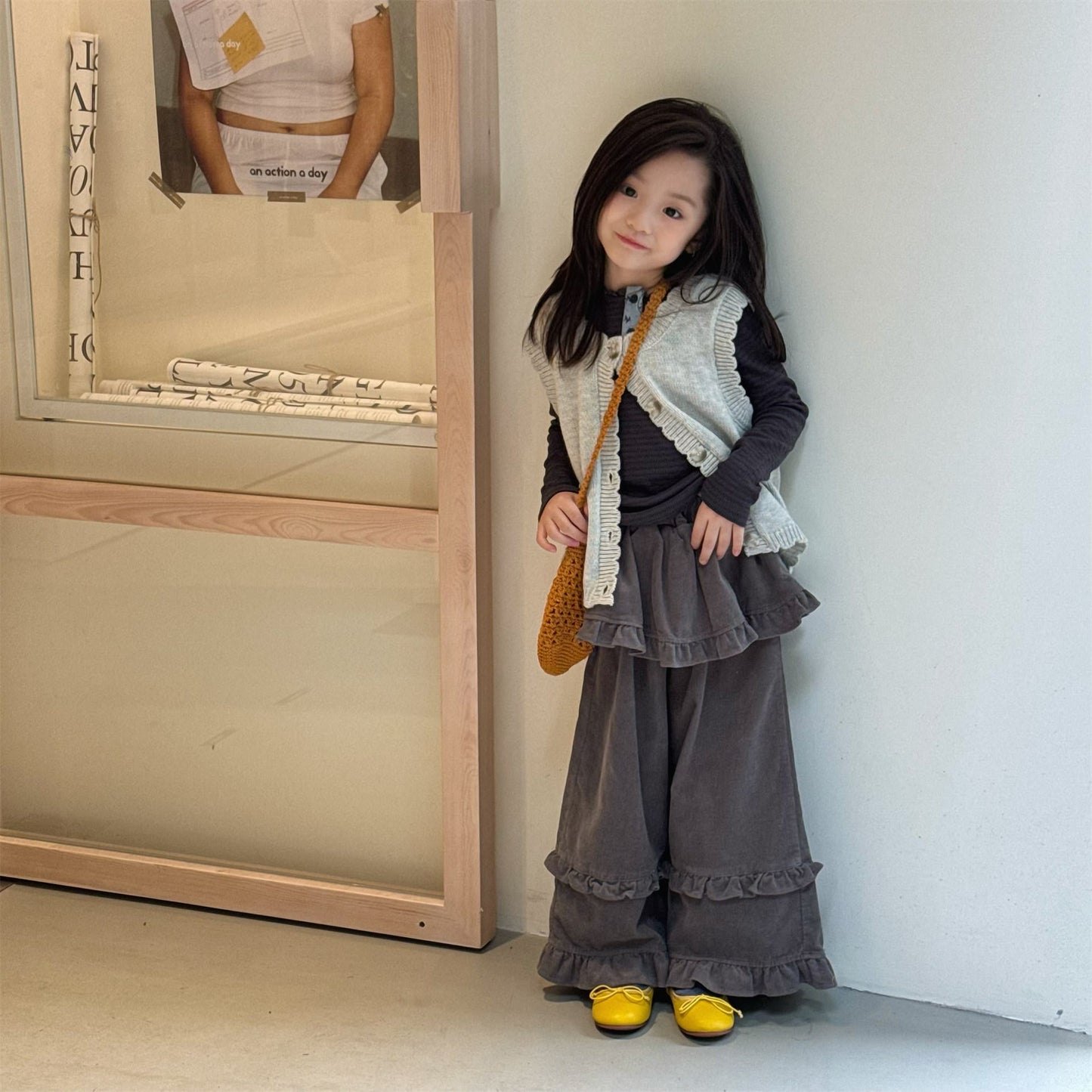 Girls' Springautumn Wide-leg Pants Long Pants